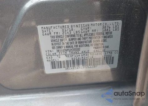 2018 Nissan Sentra Sr from USA, damaged, VIN 3N1AB7AP0JY266082
